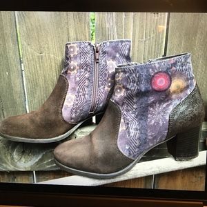 Desigual Selva Brown Ankle Boots Size 8.5 - EUR 39